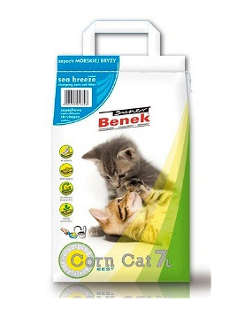 BENEK Super Corn Cat Asternut din porumb pentru litiera, briza marii 25 L, BENEK