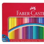 Creioane colorate 48 Culori Cutie Metal Grip 2001, Faber Castell