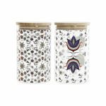 Staniu DKD Home Decor Bambus Sticlă borosilicată Tradiţional Caramidă (1 L) (2 pcs) (10 x 10 x 17 cm), DKD Home Decor