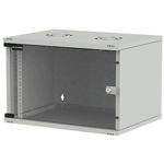 Rack 19'' 4U 540x400 DECKRO seria D-SOHO BASIC, de perete, dezasamblat, usa fata sticla, capacitate 30kg, DECKRO