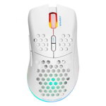 Mouse gaming wireless DELTACO GAMING DM220, ultra-usor 70g, RGB, 6400 DPI, alb