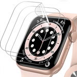 Set 5 folii de protectie ecran pentru Apple Watch 41mm, 3 folii transparente din hidrogel + 2 folii pentru ecran fullsize 3D din fibra de sticla si hidrogel, negru, krasscom