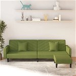 Set canapea pat 2 locuri vidaXL, Catifea, Verde, 220 x 84.5 x 69 cm, 31 kg