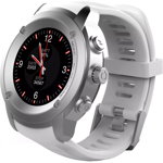 Smartwatch Smartwatch FitGo FW17 Power, GPS, bratara neagra sport - Alb Argintiu, Maxcom