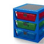 Cutie depozitare LEGO  cu trei sertare albastru