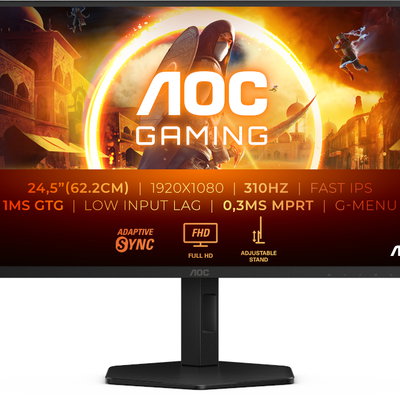 Monitor Gaming AOC 25G4SXU, 24.5 inch, IPS, Full HD, 310 Hz, 1 ms, Negru