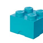 Cutie depozitare Lego 2x2 albastru turcoaz 