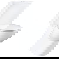 Set vas WC Grohe Bau Ceramic 39346000, montare pe podea, rimless, alimentare laterala, capac SoftClose, alb