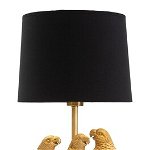 Lampa de masa Parrots, Mauro Ferretti, 1 x E27, 40W, Ø 30x62.5 cm, negru/auriu, Mauro Ferretti