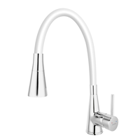 Baterie de bucatarie, Ferro, Zumba II, cu pipa flexibila, alb, 