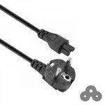 Cablu de alimentare AC priza Europa unghi 90 grade - la mufa alimentare IEC C5, tata, 3 pini, 2.5A, 250V, 1.2metri negru, PLS