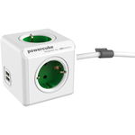 Priza powercube allocacoc 1402gn/deeupc, schuko x 4, alb