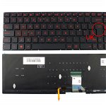 Tastatura Asus Rog G501J iluminata rosu layout UK fara rama enter mare, Asus