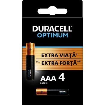 Baterii Duracell Optimum, AAA, 4 buc