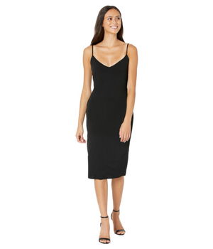 Imbracaminte Femei Bebe Scuba Crepe Tie Back Midi Dress Black, Bebe
