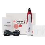 Dermapen techstar® dr pen n2w, 2 capete de rezerva, ace otel inoxidabil, corp plastic, ergonomic, regenerare piele, lifting, viteza reglabila, 5