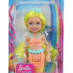 Papusa Barbie Dreamtopia Chelsea, sirena galbena