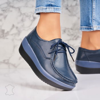 Mocasini dama Piele Naturala Bleumarin Teya A4536, Botinelli