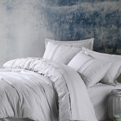 Lenjerie pat dublu, Super Pufoasa COCOLINO,cu ELASTIC, 4 piese, Jojo Home, Gri, Model Elegant, JOJO Home