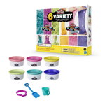 Hasbro - Set , Play-Doh , 6 cutii cu nisip colorat, Cu diferite texturi