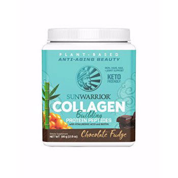 Colagen pudra Sunwarrior Collagen Building Protein Peptides Chocolate Fudge, 500 g