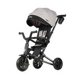 Tricicleta pentru copii Qplay Nova Niello Gri ultrapliabilacu cadru din aluminiu sezut reversibil 360 spatar reglabil suport pentru picioare roti din cauciuc Eva de la 10 luni pana la 25 kg, QPlay