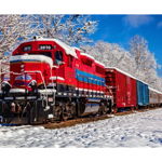 Puzzle Bluebird - Red Train In The Snow, 1500 piese (70282), Bluebird