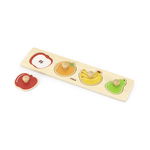 Puzzle montessori cu maner, fructe, viga, Viga