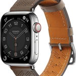 Hurtel Strap Leather skórzany pasek Apple Watch Ultra, SE, 8, 7, 6, 5, 4, 3, 2, 1 (49, 45, 44, 42 mm) opaska bransoleta ciemnobrązowy, Hurtel