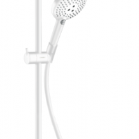 Coloana de dus fix si mobil cu baterie termostatata Hansgrohe Croma Select S Air alb mat, 