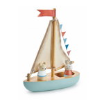 Barca din lemn a lui Bubble si Squeak, Tender Leaf Toys, Sailaway Boat, Tender Leaf Toys