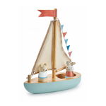 Barca din lemn a lui Bubble si Squeak, Tender Leaf Toys, Sailaway Boat, Tender Leaf Toys