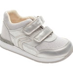 Pantofi sport GEOX argintii, B840LA, din material textil si piele naturala