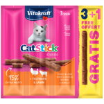 Recompense pentru pisici Vitakraft Cat Sticks Curcan/ Miel 3+1 PROMO, Vitakraft