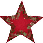 Suport farfurii Sander Embroidery X-Mas Garland Star d30cm, 26 Burgundy