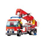 Set cuburi constructie MyFireBrigade Masina autoutilitara de pompieri cu scara, 244 piese, Blocki