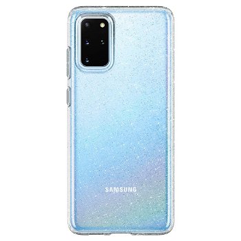 Husa de protectie Spigen Liquid Crystal Glitter pentru Samsung Galaxy S20 Plus, Crystal Clear