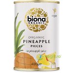 Bucati de Ananas in Suc Propriu Ecologice/Bio 400g, BIONA