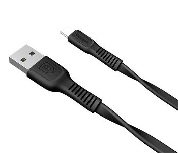 Cablu de date Baseus Tough, USB Type-C, 1m, 2A, Plat, Black