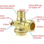 Supapa de sens pentru compresor nr.948 1/2" - 9mm - 3/8"