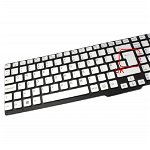 Tastatura argintie Sony Vaio SVS15128CC iluminata layout UK fara rama enter mare