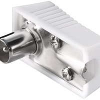 Conector tata unghi 90 grade pentru antena TV (coaxial) alb 75 Ohm, KTKONPM, OEM