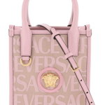Versace Allover Mini Shopper Bag BEIGE BROWN VERSACE GOLD, Versace
