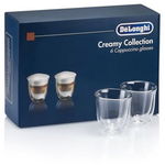 Set 6 pahare cappuccino De'Longhi Creamy Collection, 6x190ml, Sticla termorezistenta, Transparente, DeLonghi