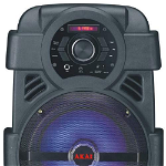 Boxa portabila activa Akai ABTS-808L, 10 W, Bluetooth, USB, Aux in, radio FM, digital karaoke, negru, microfon, AKAI