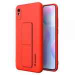 Husa Spate Wozinsky Compatibila Cu Xiaomi Redmi Note 9 Pro / Redmi Note 9S, Cu Stand Metalic Pe Spate, Protectie Camera - Rosu