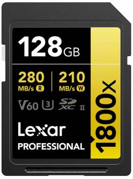 Card de memorie Lexar Professional 1800x, 128GB, SDXC, UHS-II U3, Lexar