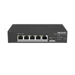 Switch PoE cu 5 porturi Hikvision DS-3T1306P-SI/HS, 14 Gbps, 10 Mpps, cu management, HikVision