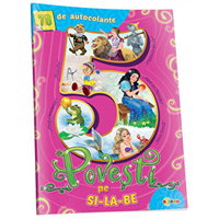 5 Povesti pe si-la-be (roz, cu 70 autocolante)