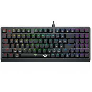 Tastatura gaming mecanica Bluetooth si cu fir Redragon DragonWarrior, iluminare RGB (Negru), Redragon